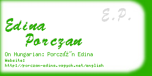 edina porczan business card